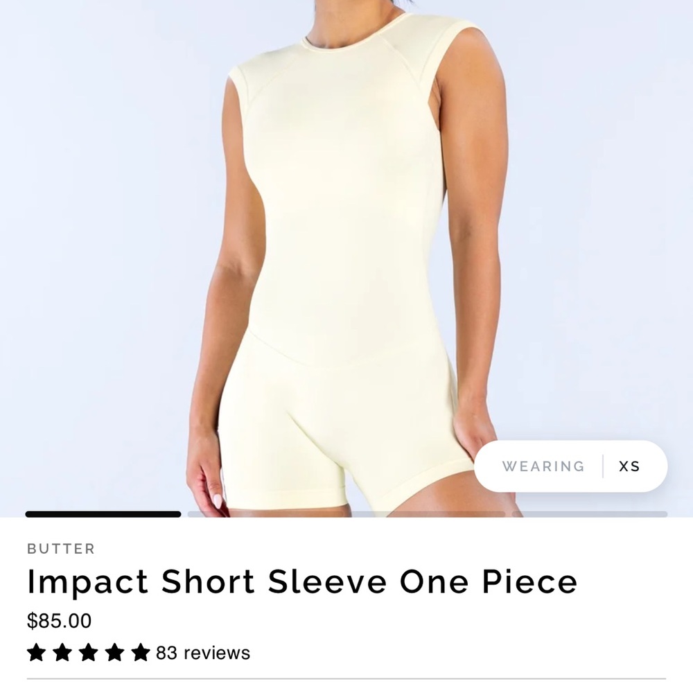 Butter Impact Short Sleeve One Piece - Cream